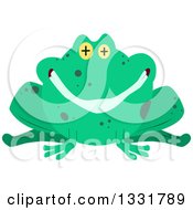 Clipart Of A Grinning Frog Royalty Free Vector Illustration