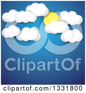 Poster, Art Print Of Blue Sky Background With The Sun And Clouds Over Text Space