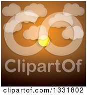 Clipart Of An Orange Sunset Sky Background With The Sun And Clouds Over Text Space 2 Royalty Free Vector Illustration by ColorMagic