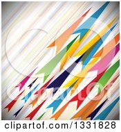 Poster, Art Print Of Background Of Colorful Diagonal Stripes And Arrows