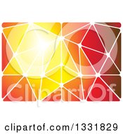 Clipart Of A Geometric Background Of Red Orange And Yellow Triangles Royalty Free Vector Illustration