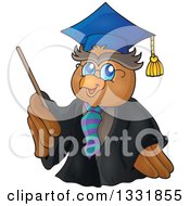 Professor Owl Holding A Pointer Stick