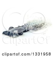 Clipart Of A 3d F1 Race Car With Speed Blur Effect Royalty Free Illustration