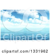 Poster, Art Print Of 3d Blue Cloudy Sky Over Rippling Ocean Water