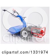 Clipart Of A 3d Rotavator Cultivator Machine On Shaded White Royalty Free Illustration by KJ Pargeter