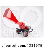 Clipart Of A 3d Red Garden Shredder Machine On Shaded White Royalty Free Illustration