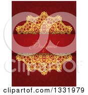 Gold Doily And Decorative Background Text Bar Over A Pattern