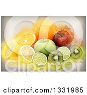 Poster, Art Print Of Still Life Of Fruits With Grunge