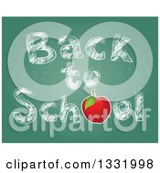 Poster, Art Print Of Red Apple And Sketched Back To School Text On A Chalkboard