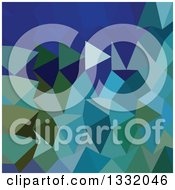 Poster, Art Print Of Low Poly Abstract Geometric Background Of Blue Pigment