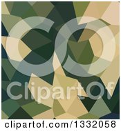 Poster, Art Print Of Low Poly Abstract Geometric Background Of Dark Olive Green