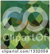 Poster, Art Print Of Low Poly Abstract Geometric Background Of Dark Spring Green
