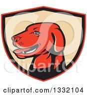 Poster, Art Print Of Retro Labrador Retriever Dog Head In A Red Black And Tan Shield
