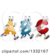 Clipart Of Cartoon Alphabet Abc Characters Running Royalty Free Vector Illustration