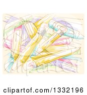 Clipart Of A Pile Of Sketched Pencils Royalty Free Vector Illustration