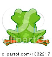 Clipart Of A Rear View Of A Tree Frog Sitting Royalty Free Vector Illustration by BNP Design Studio