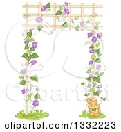 Poster, Art Print Of Purple Flowering Vine Growing Up A Trellis