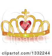 Poster, Art Print Of Jeweled Gold And Red Ruby Heart Crown