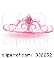 Clipart Of A Jeweled Pink Princess Crown 3 Royalty Free Vector Illustration by BNP Design Studio