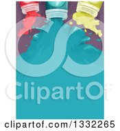Clipart Of A Spill Of Blue Yellow And Red Paints Royalty Free Vector Illustration