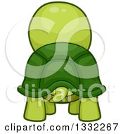 Clipart Of A Rear View Of A Tortoise Royalty Free Vector Illustration by BNP Design Studio