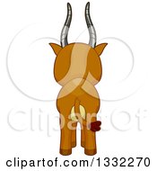 Clipart Of A Rear View Of A Cute Gazelle Royalty Free Vector Illustration