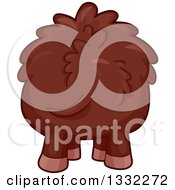 Clipart Of A Rear View Of A Boar Royalty Free Vector Illustration