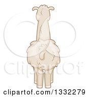 Clipart Of A Rear View Of A White Llama Royalty Free Vector Illustration by BNP Design Studio