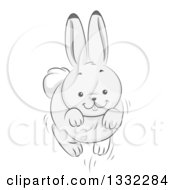 Poster, Art Print Of White Bunny Rabbit Leaping