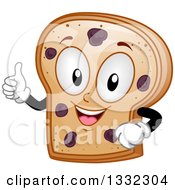 Poster, Art Print Of Cartoon Raisin Bread Slice Character Giving A Thumb Up