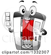 Cartoon Happy Photo Booth Character Holding A Film Strip