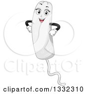 Cartoon Tampon Mascot With Hands On Her Hips