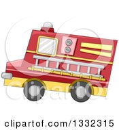 Poster, Art Print Of Toy Fire Truck With A Ladder