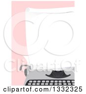 Poster, Art Print Of Blank Piece Of Paper In A Typewriter Over Pink