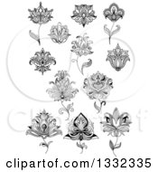 Poster, Art Print Of Black And White Henna And Lotus Flowers 17