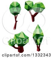 Clipart Of Low Poly Geometric Trees Royalty Free Vector Illustration