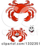 Poster, Art Print Of Cartoon Face And Red Crabs