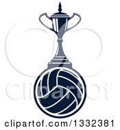 Poster, Art Print Of Trophy On A Navy Blue Volleyball