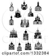 Poster, Art Print Of Black And White Church Buildings