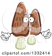 Clipart Of A Cartoon Morel Mushroom Character Royalty Free Vector Illustration