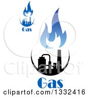 Poster, Art Print Of Black And Blue Natural Gas And Flame Designs With Text 15