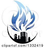 Clipart Of A Black And Blue Natural Gas And Flame Design 15 Royalty Free Vector Illustration