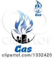 Poster, Art Print Of Black And Blue Natural Gas And Flame Designs With Text 14