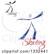 Poster, Art Print Of Figure Skaters Or Dancers With Text 2