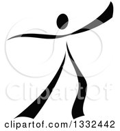 Clipart Of A Black Figure Skater Or Dancer 2 Royalty Free Vector Illustration