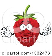 Poster, Art Print Of Cartoon Raspberry Character Holding Up A Finger
