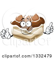 Poster, Art Print Of Cartoon Chocolate Cake Character Holding Up A Finger