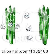 Clipart Of A Cartoon Face Hands And Asparagus 3 Royalty Free Vector Illustration