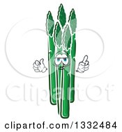 Poster, Art Print Of Cartoon Asparagus Character Holding Up A Finger 2
