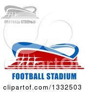 Clipart Of Sports Stadium Buildings With Text Royalty Free Vector Illustration
